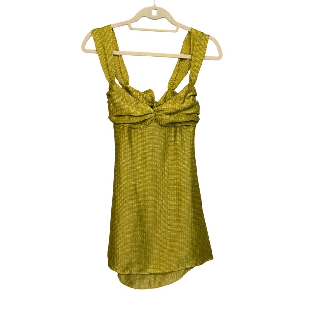 Buci Aubrey Mini Dress Size XS/S Green Silk Linen Party Quiet Luxury Y2K Summer